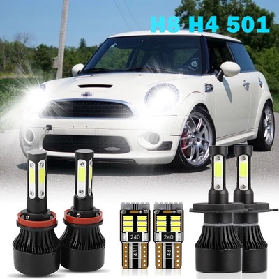 Fits Mini One R56 2006-2013 Led White 6000k Headlight & Side Light Bulbs 12v - Image 1 of 4