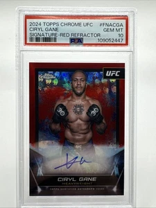 Ciryl Gane 2024 Chrome Red Auto 1/5 PSA-10 UFC- S-120 - Picture 1 of 2
