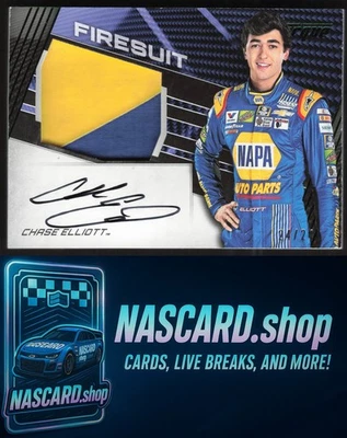 2017 Panini Torque #JFS-CE Chase Elliott Jumbo Firesuit Signatures Green #24/24 - Image 1 of 2
