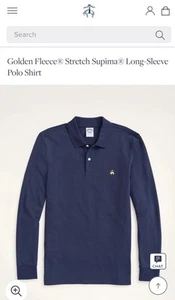 Neu Golden Fleece Brooks Brothers Baumwolle schmale Passform Langarm Herren Polo Medium M - Bild 1 von 2