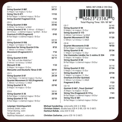 LEIPZIGER STREICHQUARTETT / CHRISTIAN ZACHARIAS FRANZ SCHUBERT: COMPLETE STRING - Image 1 of 2