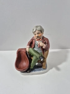 Vintage Pipe Holder Lefton Porcelain Figurine Old Man In Chair Made In Taiwan - Bild 1 von 9
