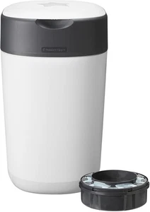 Tommee Tippee Twist and Click Nappy Bin, White, with x1 Refill Cassette - Picture 1 of 8