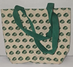 Vintage Girl Scout Canvas Tote Bag 10.5 X 12 X 3, Green Straps  - Picture 1 of 5