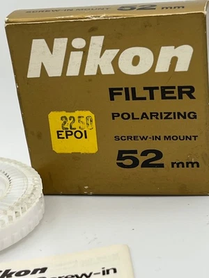 Nikon Nikkor 52mm Filter Polarizing Screw-In Vintage Filter w/ case  manual b060 - Image 1 of 4