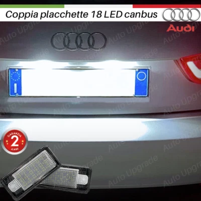 COPPIA PLACCHETTE A LED LUCI TARGA 18 LED PER AUDI AUDI A4 B7 8E 6000K NO AVARIA - Immagine 1 di 2