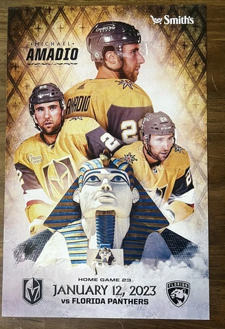 Vegas Golden Knights vs Florida Panthers Game Poster 1/12/23 - Amadio Cover