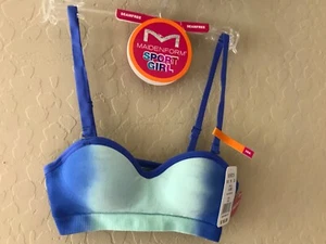 NEW Maidenform Girl Size 30A Seamfree Bra Bralette MSRP $16 Blue Dipdye - Picture 1 of 7