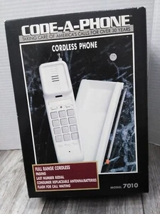 VTG. 1989 Code-A-Phone CORDLESS PHONE MODEL 7010 ( WHITE) NEW OLD STOCK ( READ) - Picture 1 of 8