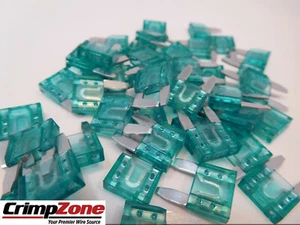 30 AMP Mini ATM AUTOMOTIVE FUSE - CAR FUSE - GREEN - 5 PCS  - Picture 1 of 6