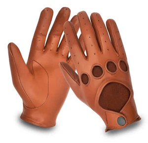 GENUINE FULL LEATHER DRIVING GLOVES CHAUFFEUR DRESS FASHION CLASSIC RETRO - Picture 1 of 3