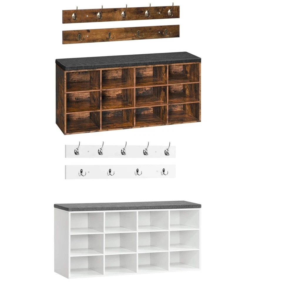 HOOBRO Garderobe Schuhregal Set Schuhbank Schuhregal Sitzbank 100 x 30 x 48 cm - Bild 1 von 1