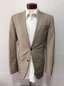 Boss Hugo Boss The Grand/ Central 42L Blazer Suit Jacket Virgin Wool BEIGE I460 - Picture 1 of 12