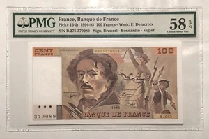 France 100 Francs, 1984-95, P 154h, PMG 58 EPQ. CH AU - Picture 1 of 2