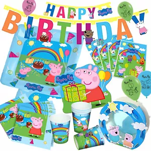 PEPPA WUTZ - Vajilla decoración para niños cumpleaños Peppa Pig fiesta juego de regalos - Imagen 1 de 29