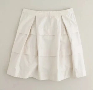 Falda J Crew Satén Gateau Niveles Línea A Mujer Talla 0 Beige Algodón - Imagen 1 de 7