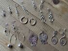 LOT 9 Pairs Sterling Silver Earrings Filigree Dangle Ball Hoops ALL Marked 925