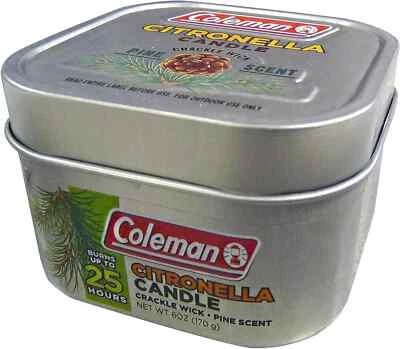 Coleman Pine Scented Citronella Candle with Wooden Crackle Wick - 6 oz Tin - Image 1 of 4