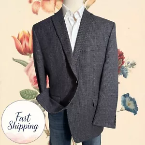 $220 CHAPS Men's 48L Gray Wool Blazer Sport Coat 2-Button Jacket Suit 100% Wool - Picture 1 of 14