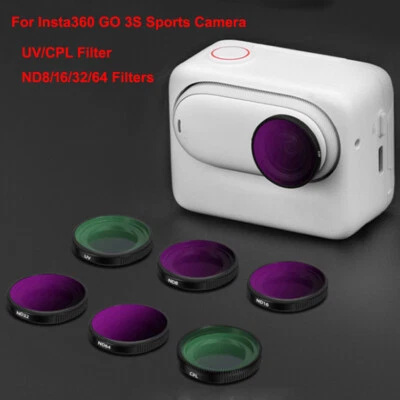Optical Glass Filter Kit for Insta360 GO 3S Camera CPL/UV/ND8/16/32/64PL Filter - Image 1 of 4
