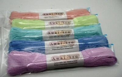 JAPANESE Embroidery SASHIKO Olympus Thread  Awai-iro Awaiiro Pastel A11-A15 - Image 1 of 3