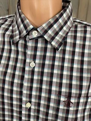 Camisa Penguin by Munsingwear Manga Larga Botón Cuadros XL con Bolsillo Foto 1 de 4