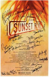 GLENN CLOSE Cast Signed 'Sunset Blvd' Window Poster 1993- Actress 10"x6" reprint - Picture 1 of 1
