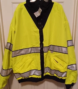 Visibility Enhanced  VEA Unisex Reversable  Reflective Safety Coat Yellow 4XL - Picture 1 of 11