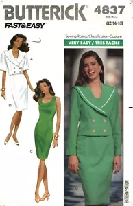 Butterick 4837~Sz 12-14-16 Fast&Easy Misses' Jacket -Loose-fitting, Dress - Picture 1 of 4