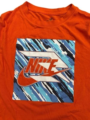 Camiseta Nike 3 marcas jovens meninos laranja tamanho médio 10-12 anos logotipo Swoosh - Imagem 1 de 4