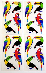 Mrs Grossman Parrots Toucan Jungle 4 sheets Stickers RARE 1992 - Picture 1 of 1