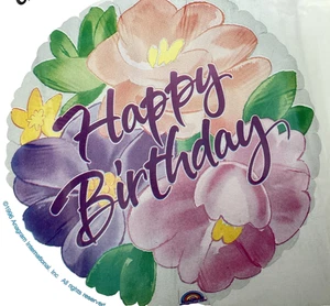 Happy Birthday Floral Foil 18" balloon - 03583 B25 - Picture 1 of 1
