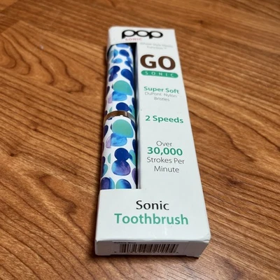 Зубная щетка Pop Sonic Go Sonic супермягкая 2 скорости для путешествий 30 000 вибраций/сек - Изображение 1 из 4