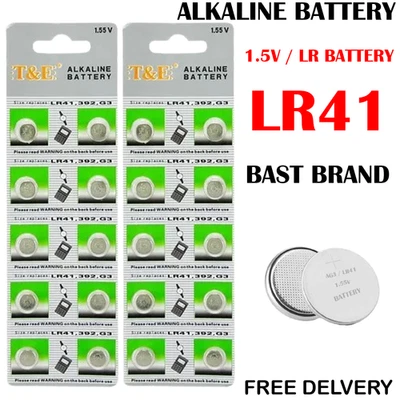 LR41 AG3 SR41 192 392 1.5v ALKALINE BUTTON BATTERY LR41 BUTTON CELL BATTERIES - Image 1 of 4