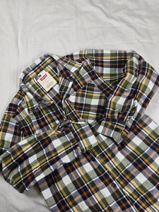 Camisa Levis Niños 10/12 Naranja Verde Azul Marino Franela a Cuadros Manga Larga Abotonada - Imagen 1 de 10