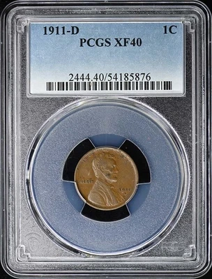 1911-D 1C Lincoln Cent - Type 1 Wheat Reverse PCGS XF40BN - Image 1 of 4