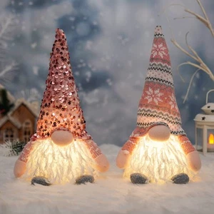 USILAND 2er Pack rosa beleuchtete Pailletten Tischdeko Handarbeit - Bild 1 von 6