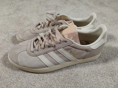 Adidas Trainers Size 7 Womens Beige Off White Originals Gazelle Lace Up Shoes - Image 1 of 4