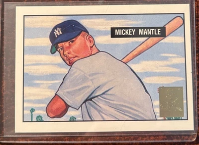 Tarjeta de béisbol Bowman 1996 1951 reimpresión Mickey Mantle #1 de 19 Foto 1 de 2