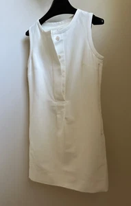 2011 ~ Talbots Ivory Sleeveless Cotton & Silk Grosgrain Sheath Dress ~ 8 - Picture 1 of 13