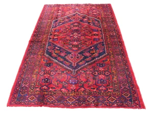 Handmade Bright Vintage Unique Area Rug Turkish 4 x 7 Red Carpet Area Rug - Picture 1 of 6