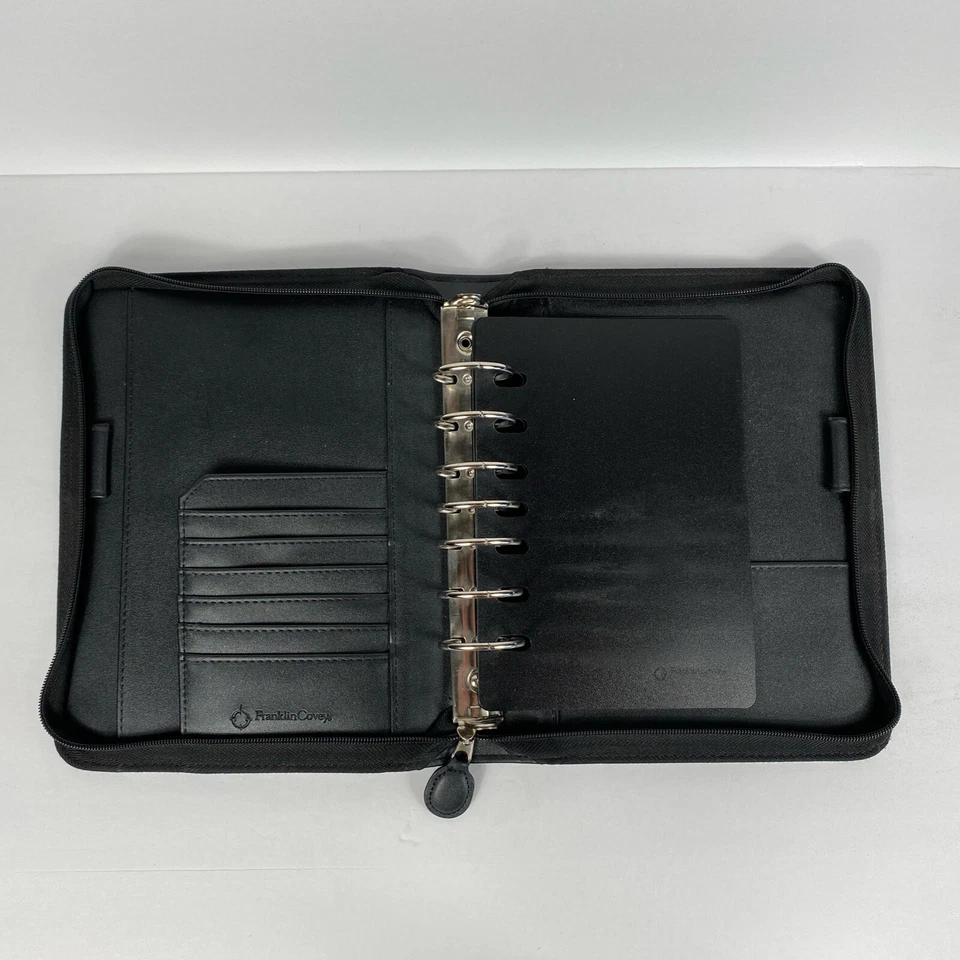 Franklin Covey Planner Organizador Carpeta 7 Anillos Cuero Simulado Negro *Leer* Foto 1 de 4