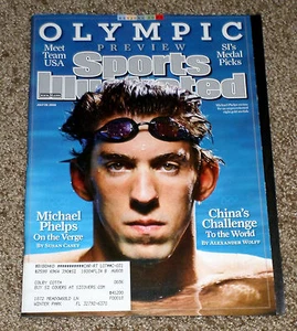 MICHAEL PHELPS Sports Illustrated Cover July 28, 2008 Olympic Preview - Picture 1 of 2