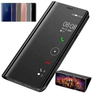 For Samsung Galaxy Z Fold 6 Fold 5/4 Mirror Smart Case Leather Flip Stand Cover - Picture 1 of 18
