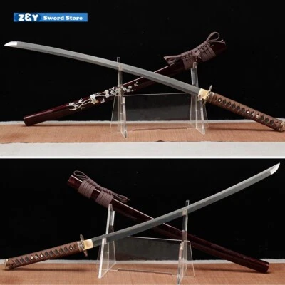 Damasco Plegado Acero Hoja Afilada Listo para Batalla Katana Japón Espada FullTang-Q7975 Foto 1 de 4