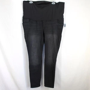Old Navy Maternity Skinny Full Panel Jeans Size 16 Black Stretch Denim NEW - Picture 1 of 5
