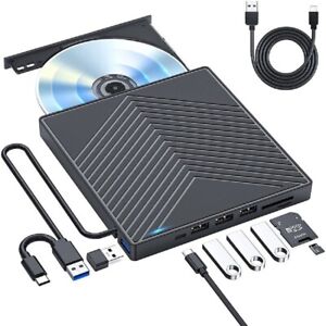 External CD DVD Drive for PC Laptop Windows 11 10 USB 3.0 Burner Reader Writer