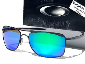 NEW Oakley GAUGE 8 62mm Matte Black POLARIZED Galaxy Jade Mirror Sunglass 4124 - Picture 1 of 20