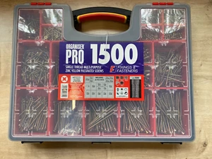 ORGANISER PRO 1500 Assorted Yellow Gold Wood Screw Set Multi Purpose Screws - Picture 1 of 1
