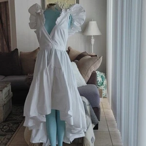Making the cut beach backless wedding dress tiered M Project Runway pockets - Picture 1 of 13